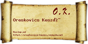 Oreskovics Kesző névjegykártya